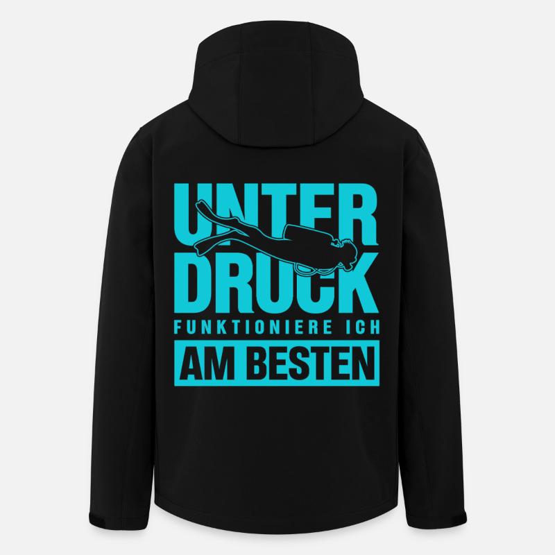 I function best under pressure divers - Men’s Recycled Softshell Jacket by Stanley/Stella - black