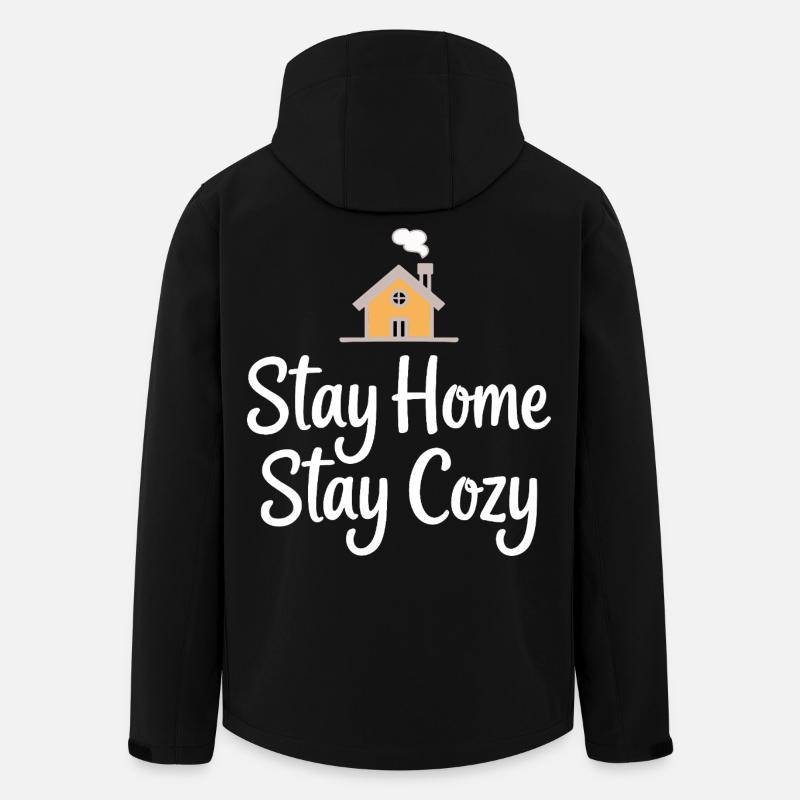Stay Home Stay Cozy Haus Gemütlichkeit - Recycelte Männer Softshell-Jacke von Stanley/Stella - Schwarz