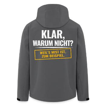 Bien sûr, pourquoi pas ? Diction sarcastique - Veste softshell homme en polyester recyclé Stanley/Stella - charbon - Dos - AI Model Male 185 light (185cm)