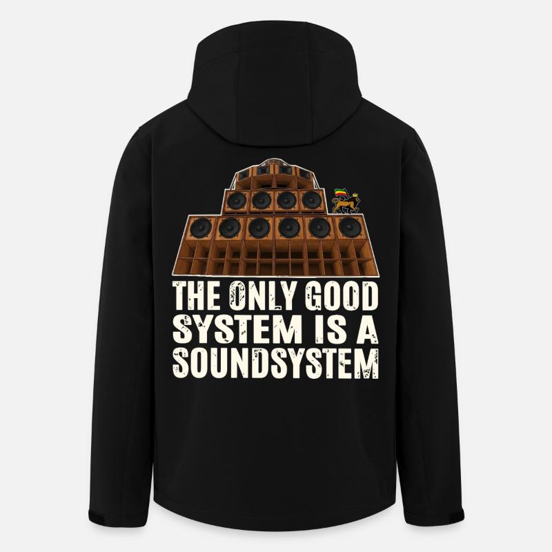 Sound System Reggae - Veste softshell homme en polyester recyclé Stanley/Stella - noir