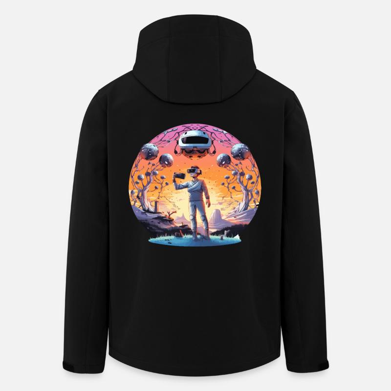 VR-Pionier im Abendrot-Land - Recycelte Männer Softshell-Jacke von Stanley/Stella - Schwarz