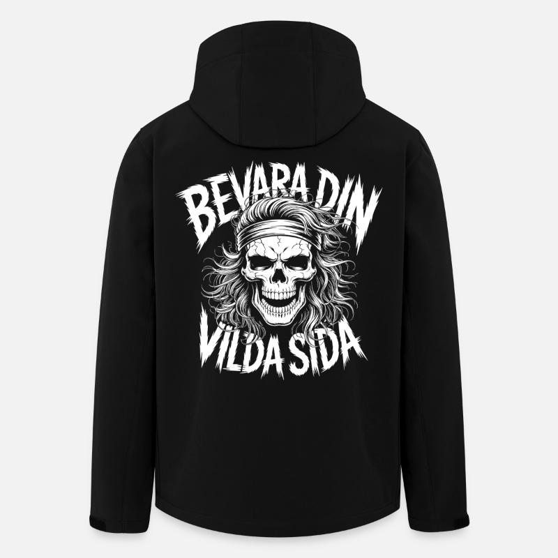 Wild Side Dödskalle - Softshelljacka herr i återvunnen polyester Stanley/Stella - svart