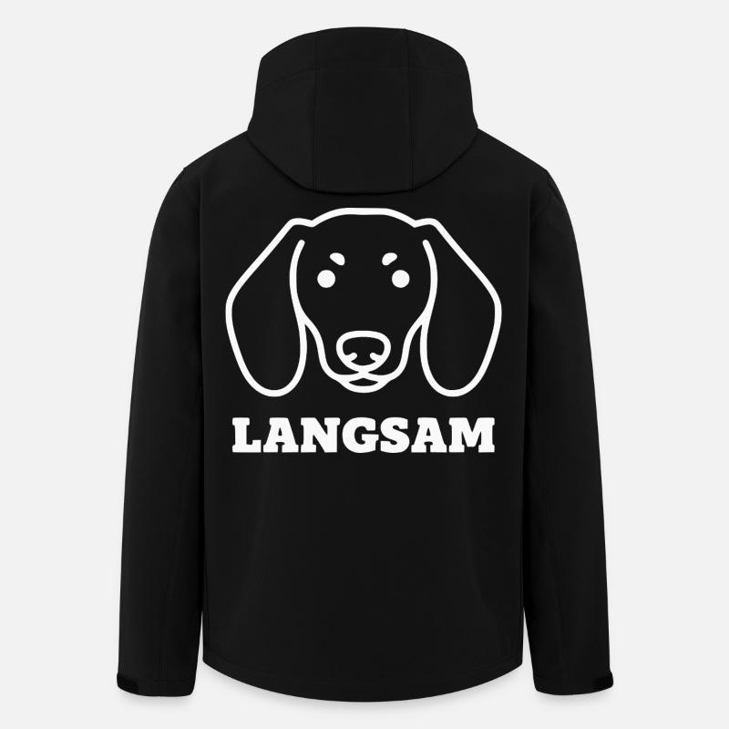 Langsamer Dackel Hund Linienstil - Recycelte Männer Softshell-Jacke von Stanley/Stella - Schwarz