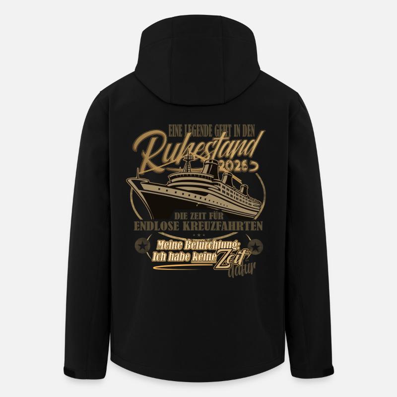 Légende, retraite, retraite, croisière, 2026 - Veste softshell homme en polyester recyclé Stanley/Stella - noir