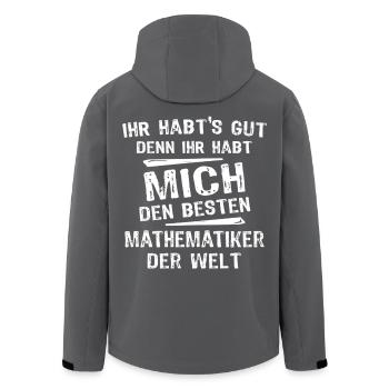 Mathematiker - Recycelte Männer Softshell-Jacke von Stanley/Stella - Schwarz - Hinten - AI Model Male 185 light (185cm)