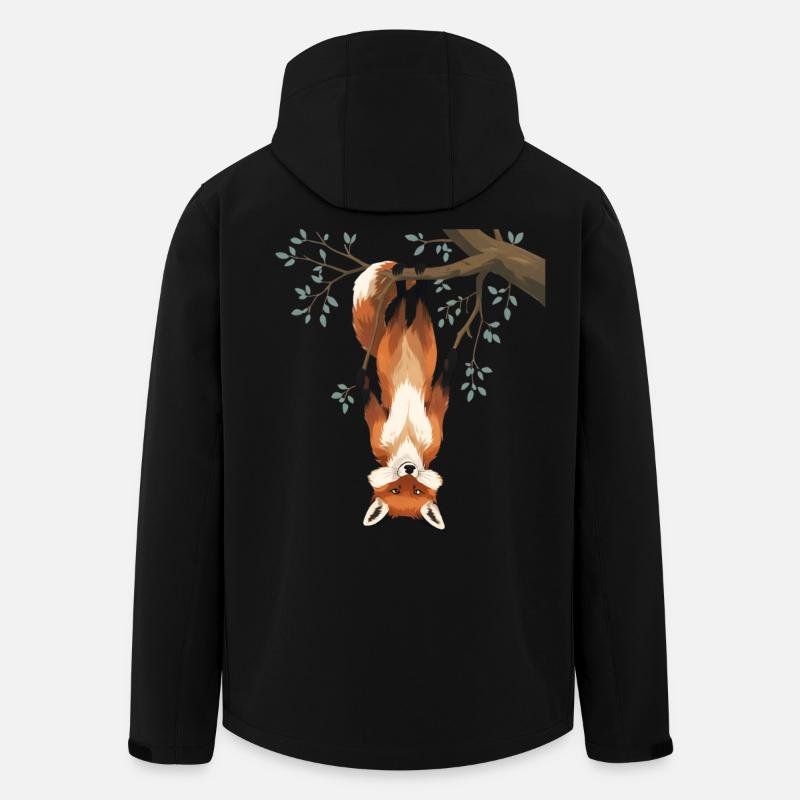 Fox hangs from branch - Men’s Recycled Softshell Jacket by Stanley/Stella - black