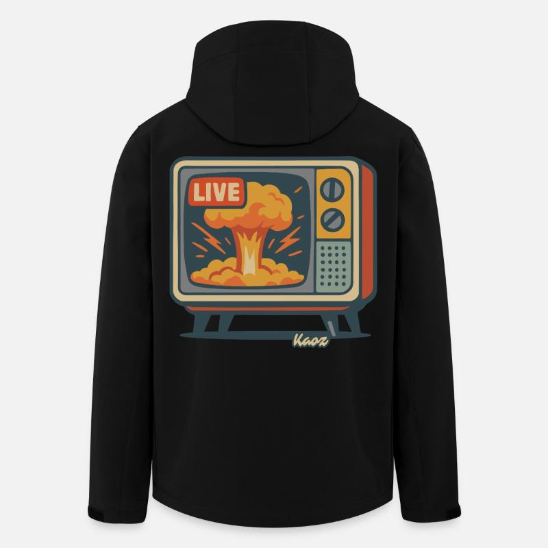 Retro TV Live Explosion - Recycelte Männer Softshell-Jacke von Stanley/Stella - Schwarz