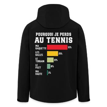 Tennis: Warum ich beim Tennis verliere - Recycelte Männer Softshell-Jacke von Stanley/Stella - Schwarz - Hinten - AI Model Male 185 light (185cm)