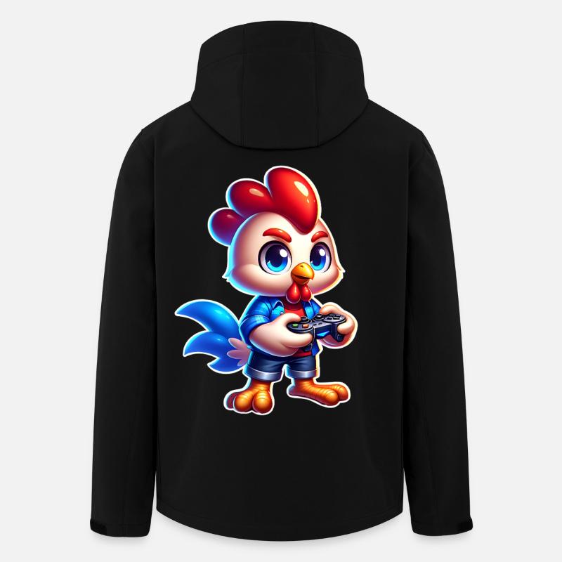 Gaming Huhn mit Controller - Recycelte Männer Softshell-Jacke von Stanley/Stella - Schwarz