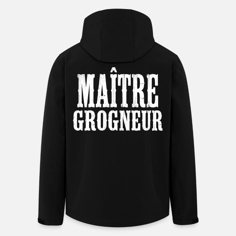 Grognon Humour Râleur Maître Grogneur - Veste softshell homme en polyester recyclé Stanley/Stella - noir