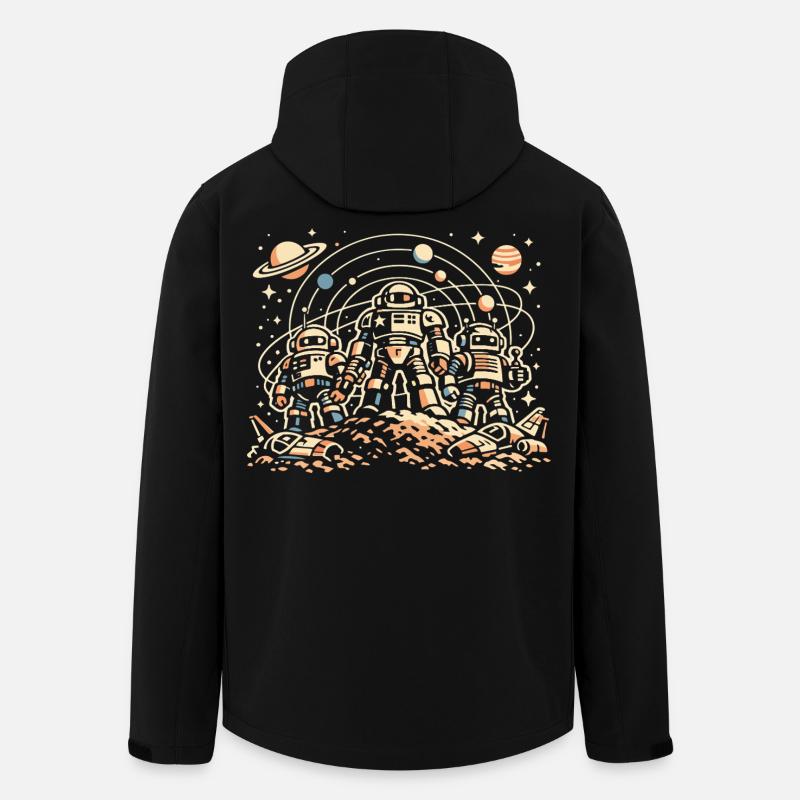 Astronauten auf dem Orbitalmond - Recycelte Männer Softshell-Jacke von Stanley/Stella - Schwarz