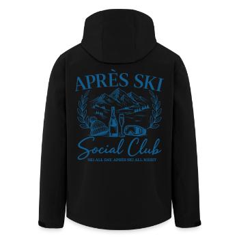 Après Ski Social Club Ski All Day Après Ski All - Men’s Recycled Softshell Jacket by Stanley/Stella - black - Back - AI Model Male 185 light (185cm)