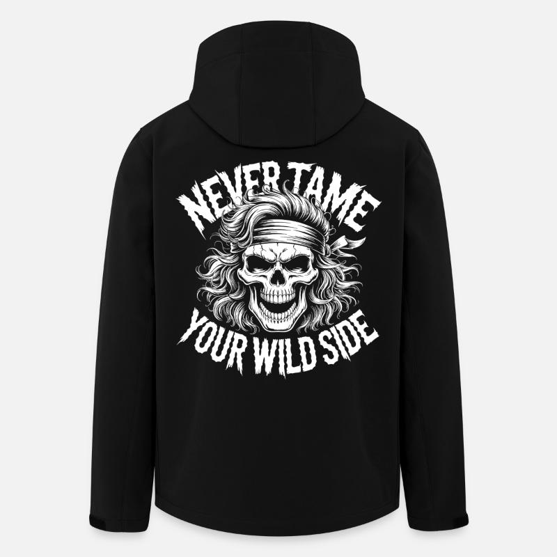 Wilde Seite Schädel-Design - Recycelte Männer Softshell-Jacke von Stanley/Stella - Schwarz