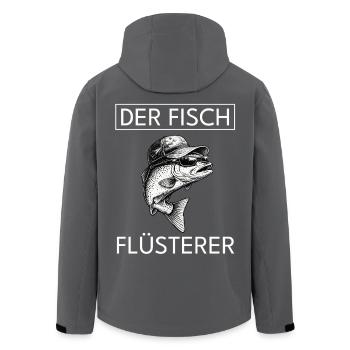 Fisherman Gift Man The Fish and its Whisperer - Men’s Recycled Softshell Jacket by Stanley/Stella - black - Back - AI Model Male 185 light (185cm)