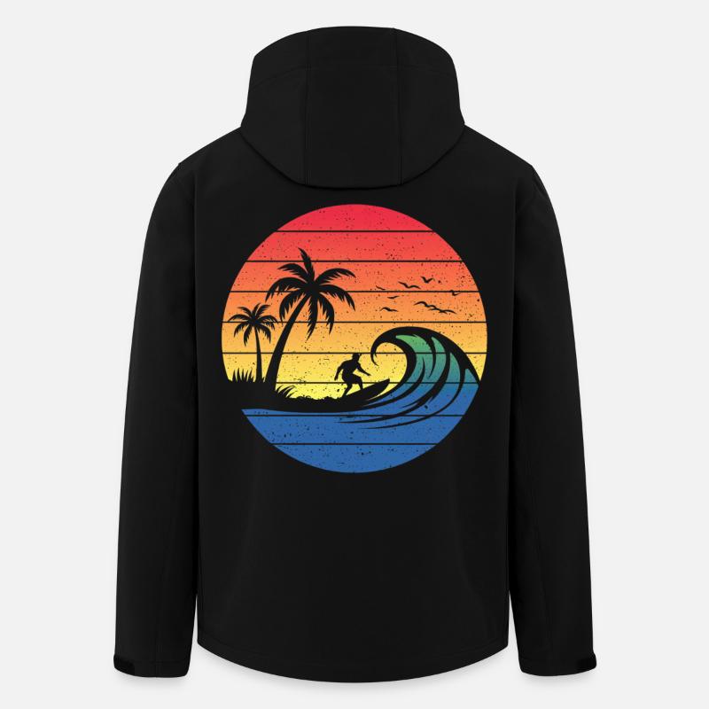 Sunset Surf Circle - Men’s Recycled Softshell Jacket by Stanley/Stella - black
