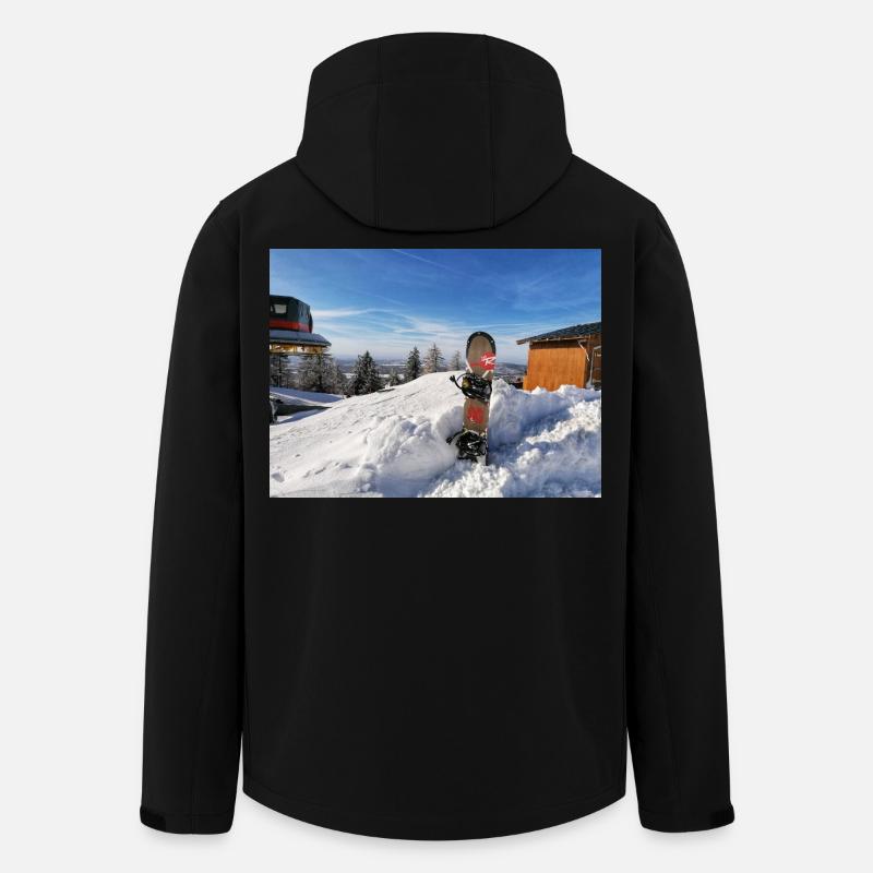 Snowboarding on a sunny slope - Men’s Recycled Softshell Jacket by Stanley/Stella - black