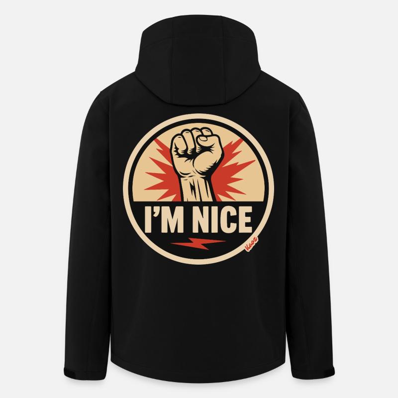 Déclaration de « Je suis gentil » - Veste softshell homme en polyester recyclé Stanley/Stella - noir