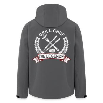 Grill Chef Shirt – Chef am Grill BBQ Geschenk - Recycelte Männer Softshell-Jacke von Stanley/Stella - Schwarz - Hinten - AI Model Male 185 light (185cm)