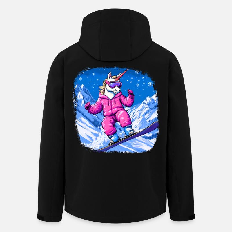 Unicorns Snowboard - Men’s Recycled Softshell Jacket by Stanley/Stella - black
