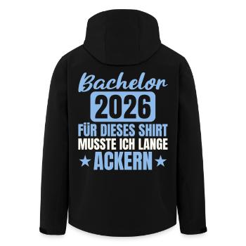 Bachelor 2026 Studies Degree Lange Ackern - Men’s Recycled Softshell Jacket by Stanley/Stella - black - Back - AI Model Male 185 light (185cm)