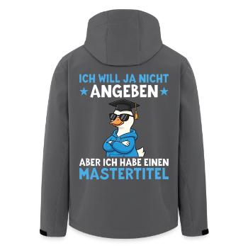 Mastertitel Gans mit Doktorhut Master Abschluss - Recycelte Männer Softshell-Jacke von Stanley/Stella - Schwarz - Hinten - AI Model Male 185 light (185cm)