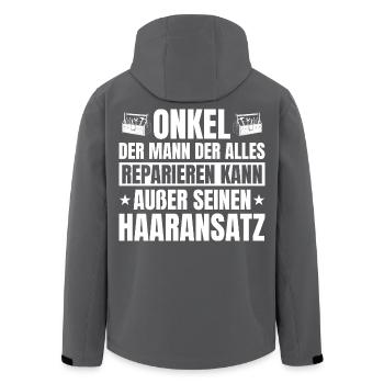 Oncle Artisan Calvitie Drôle - Veste softshell homme en polyester recyclé Stanley/Stella - noir - Dos - AI Model Male 185 light (185cm)