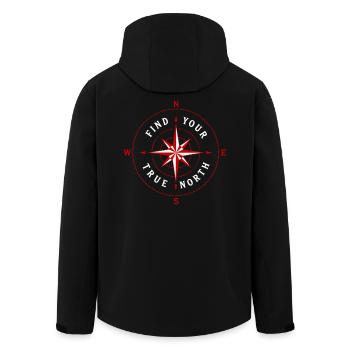 Find Your True North Kompass Kompassrose Symbol - Recycelte Männer Softshell-Jacke von Stanley/Stella - Schwarz - Hinten - AI Model Male 185 light (185cm)