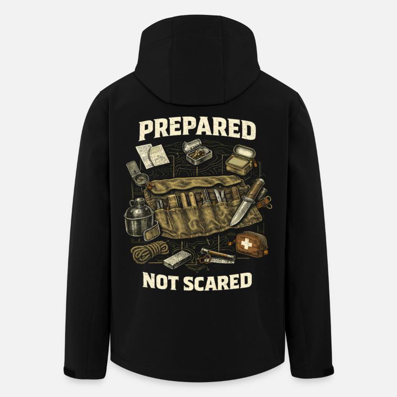 Prepper Überlebenskünstler Prepared Not Scared - Recycelte Männer Softshell-Jacke von Stanley/Stella - Schwarz