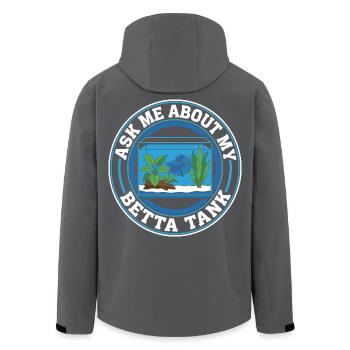 Frag mich nach meinem Betta-Aquarium - Recycelte Männer Softshell-Jacke von Stanley/Stella - Anthrazit - Hinten - AI Model Male 185 light (185cm)
