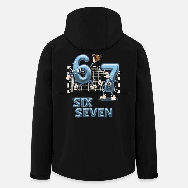 67 Six Seven Y3K Handball Geschenk - Recycelte Männer Softshell-Jacke von Stanley/Stella - Schwarz