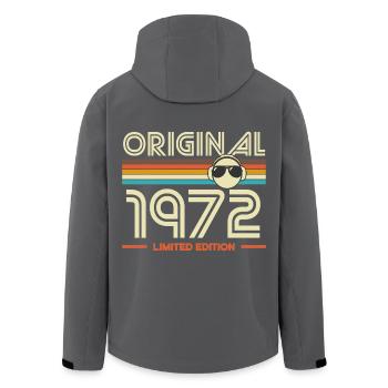 Original 1972 Vintage Groove - Men’s Recycled Softshell Jacket by Stanley/Stella - black - Back - AI Model Male 185 light (185cm)
