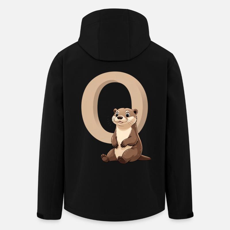 Otter und Großes O Design - Recycelte Männer Softshell-Jacke von Stanley/Stella - Schwarz
