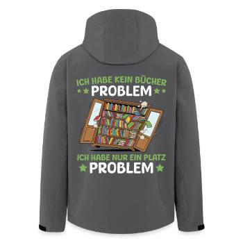 Bücherwurm Ich habe ein Platz Problem - Recycelte Männer Softshell-Jacke von Stanley/Stella - Schwarz - Hinten - AI Model Male 185 light (185cm)