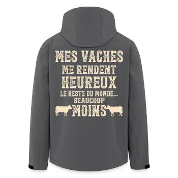Meine Kühe machen mich glücklich Humorzüchter - Recycelte Männer Softshell-Jacke von Stanley/Stella - Schwarz - Hinten - AI Model Male 185 light (185cm)