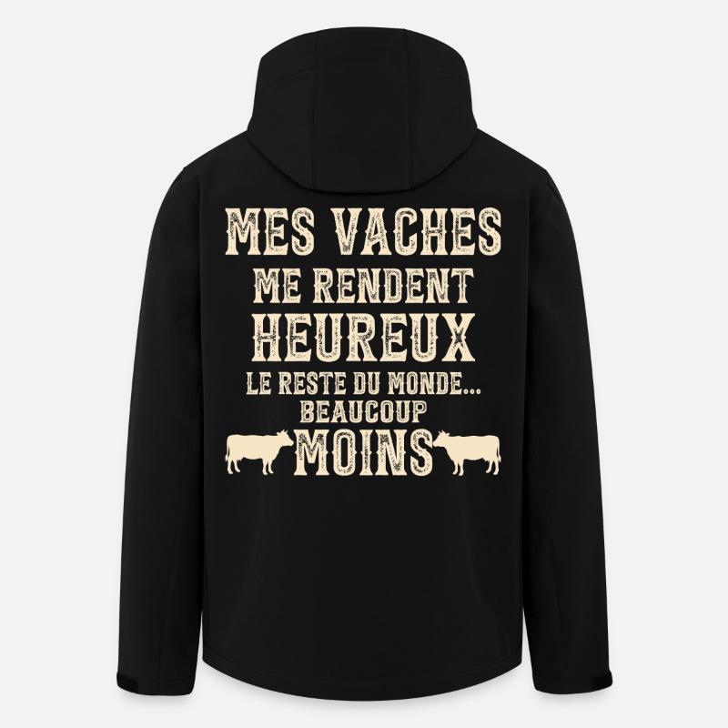 Meine Kühe machen mich glücklich Humorzüchter - Recycelte Männer Softshell-Jacke von Stanley/Stella - Schwarz