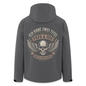 Papa & Opa: Zwei Titel - Recycelte Männer Softshell-Jacke von Stanley/Stella - Schwarz - Hinten - AI Model Male 185 light (185cm)