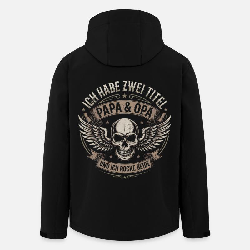 Papa & Opa: Zwei Titel - Recycelte Männer Softshell-Jacke von Stanley/Stella - Schwarz