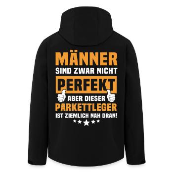 Funny parquet layers sayings - Men’s Recycled Softshell Jacket by Stanley/Stella - black - Back - AI Model Male 185 light (185cm)