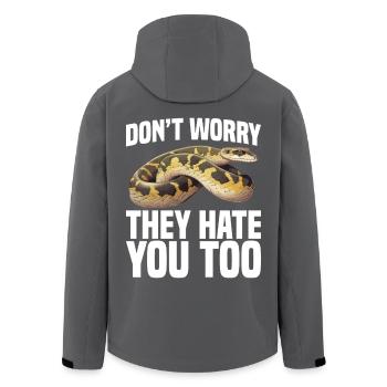  Python Owner Snake Terrarium Reptile Hide Burmese - Men’s Recycled Softshell Jacket by Stanley/Stella - black - Back - AI Model Male 185 light (185cm)