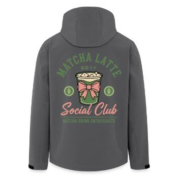 Matcha Latte Social Club Matcha Drink Enthusiasts - Recycelte Männer Softshell-Jacke von Stanley/Stella - Schwarz - Hinten - AI Model Male 185 light (185cm)