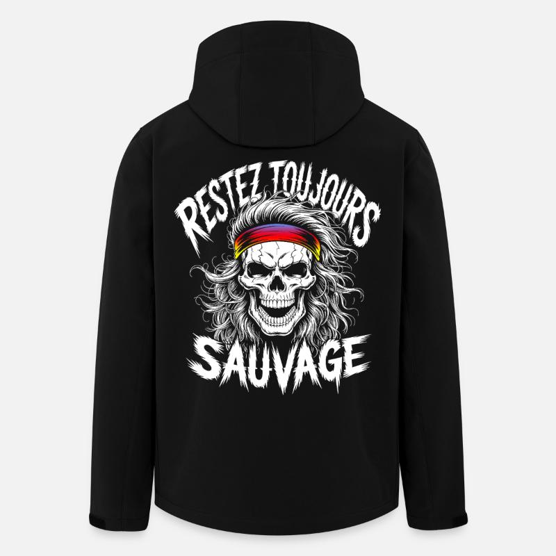 Restez Sauvage Toujours Skull - Veste softshell homme en polyester recyclé Stanley/Stella - noir