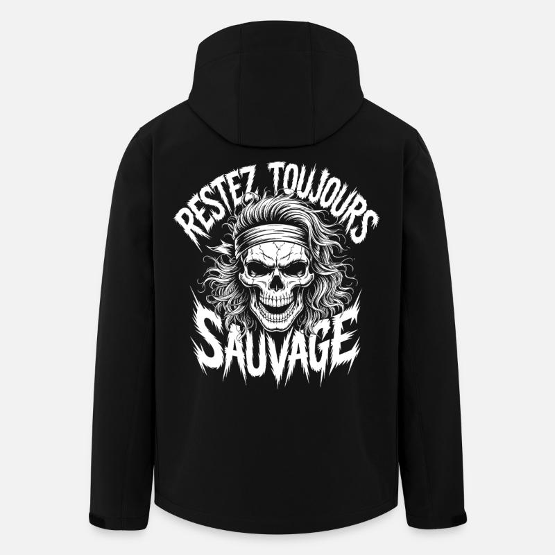 Crâne Sauvage Révolté - Veste softshell homme en polyester recyclé Stanley/Stella - noir