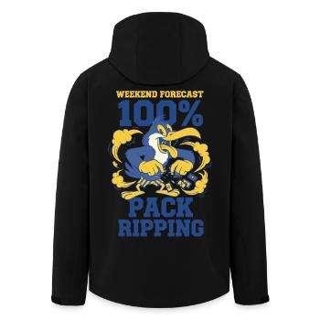 Wochenend-Vorhersage-Pack-Ripping-Karten-Sammler - Recycelte Männer Softshell-Jacke von Stanley/Stella - Schwarz - Hinten - AI Model Male 185 light (185cm)