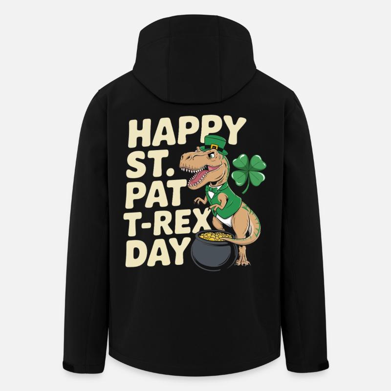 Dino Leprechaun St Patrick Day - Veste softshell homme en polyester recyclé Stanley/Stella - noir