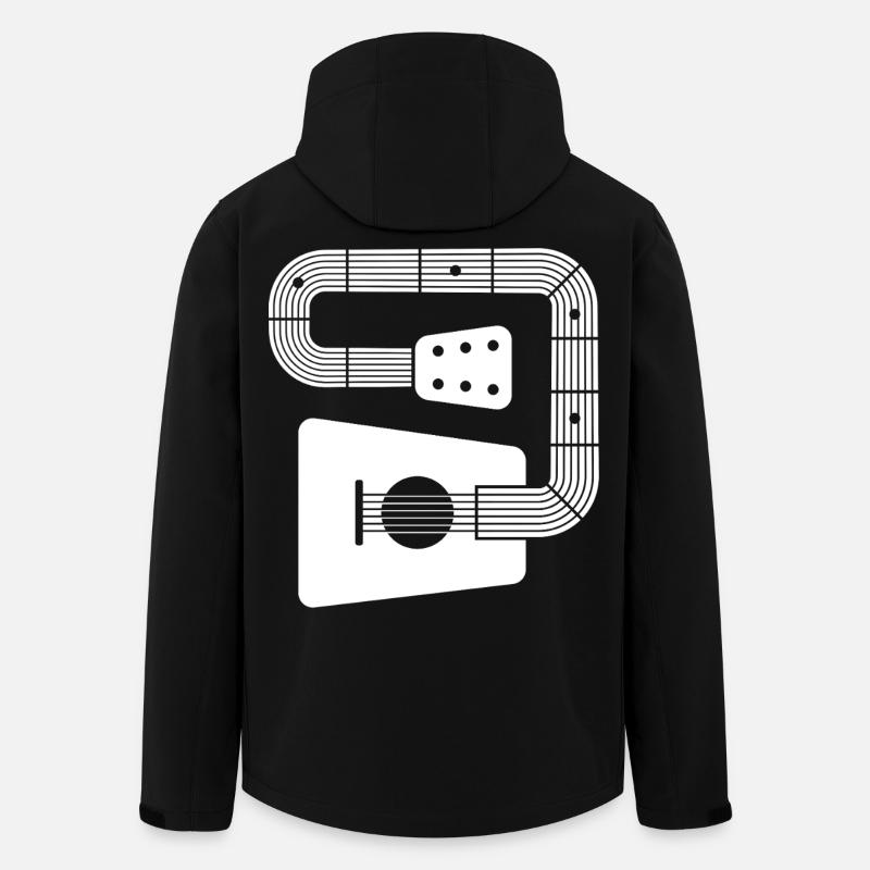 Abstrakt guitar - Stanley/Stella herre softshelljakke i genanvendt polyester - sort