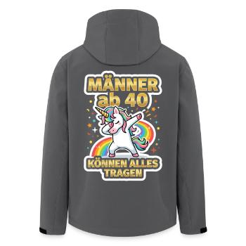 40. Geburtstag 40er 40ter 40 Jahre alt Einhorn - Recycelte Männer Softshell-Jacke von Stanley/Stella - Schwarz - Hinten - AI Model Male 185 light (185cm)