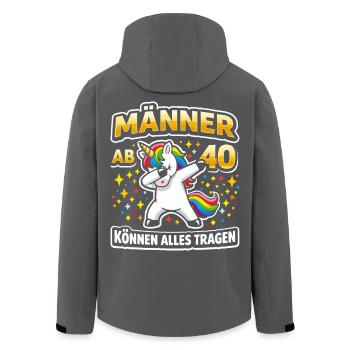 40. Geburtstag 40er 40ter 40 Jahre alt Einhorn - Recycelte Männer Softshell-Jacke von Stanley/Stella - Schwarz - Hinten - AI Model Male 185 light (185cm)