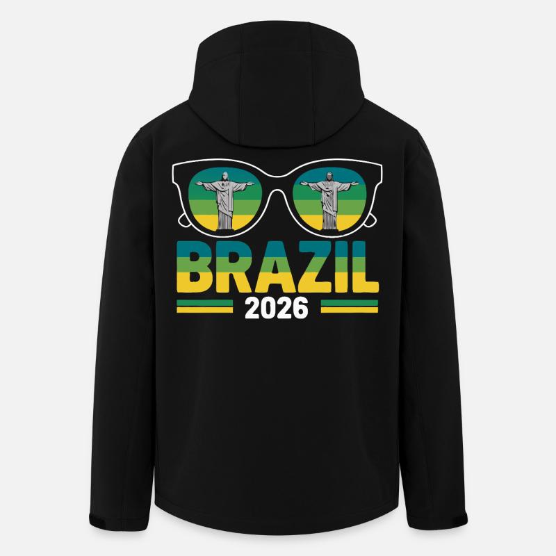 Brasilien 2026 Christusstatuen Sonnenbrille - Recycelte Männer Softshell-Jacke von Stanley/Stella - Schwarz
