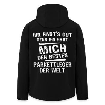 Couche de parquet - Veste softshell homme en polyester recyclé Stanley/Stella - noir - Dos - AI Model Male 185 light (185cm)