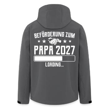 Promotion to Dad 2027 Loading Gift - Men’s Recycled Softshell Jacket by Stanley/Stella - black - Back - AI Model Male 185 light (185cm)